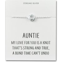 Sterling Silver Auntie Quote Knot Bracelet - Image 2