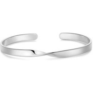 Silver Plated Twist Cuff Bangle