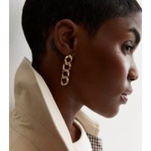 Gold Diamante Chain Drop Earrings New Glance
