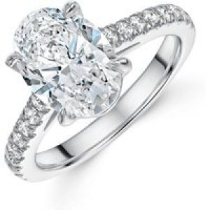 Platinum Lab Grown 2.00ct Oval Diamond Shoulders 2.25tw