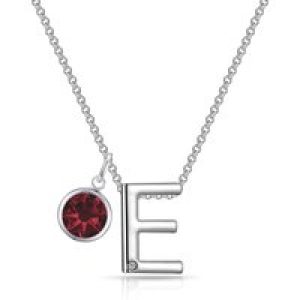 Preliminary E Necklace with Birthstone Attraction Created with Zircondia® Crystals