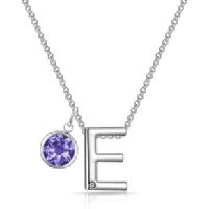 Preliminary E Necklace with Birthstone Attraction Created with Zircondia® Crystals