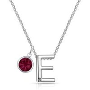 Preliminary E Necklace with Birthstone Appeal Created with Zircondia® Crystals