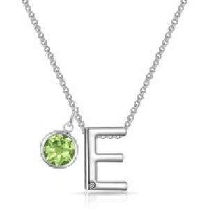 Preliminary E Necklace with Birthstone Appeal Created with Zircondia® Crystals