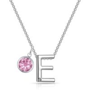 Preliminary E Necklace with Birthstone Attraction Created with Zircondia® Crystals