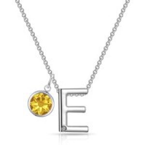 Preliminary E Necklace with Birthstone Allure Created with Zircondia® Crystals