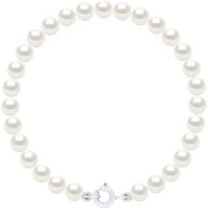 Ateliers Saint Germain Womens Bracelet of Real Cultured Freshwater Pearls Round 5-6 mm – White White Gold – One Size
