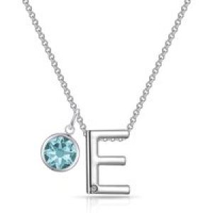 Preliminary E Necklace with Birthstone Appeal Created with Zircondia® Crystals