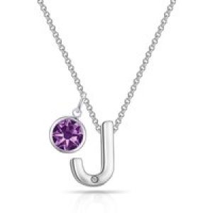 Preliminary J Necklace with Birthstone Allure Created with Zircondia® Crystals