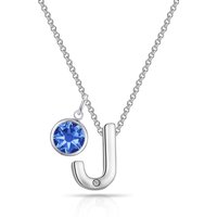 Preliminary J Necklace with Birthstone Appeal Created with Zircondia® Crystals - Image 2