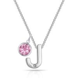 Preliminary J Necklace with Birthstone Appeal Created with Zircondia® Crystals