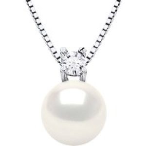 Ateliers Saint Germain Womens Necklace Real Cultured Freshwater Pearl 8-9 mm – White Silver – One Size