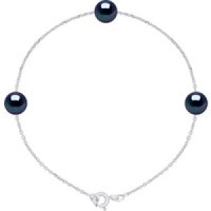 Ateliers Saint Germain Womens Bracelet 3 Real Cultured Freshwater Pearls Round 7-8 mm – Silver – One Size