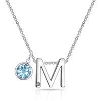 Preliminary M Necklace with Birthstone Appeal Created with Zircondia® Crystals - Image 2