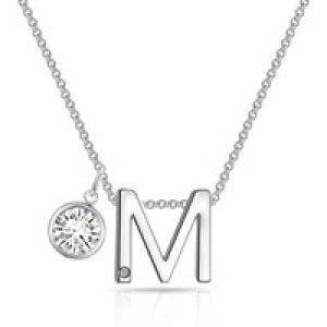 Preliminary M Necklace with Birthstone Appeal Created with Zircondia® Crystals