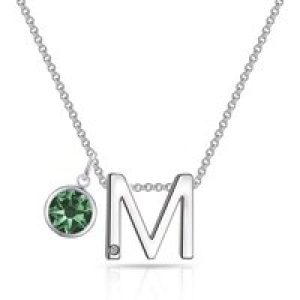 Preliminary M Necklace with Birthstone Attraction Created with Zircondia® Crystals