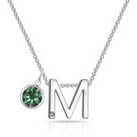 Preliminary M Necklace with Birthstone Attraction Created with Zircondia® Crystals - Image 2