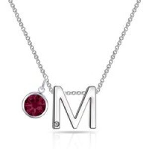 Preliminary M Necklace with Birthstone Attraction Created with Zircondia® Crystals
