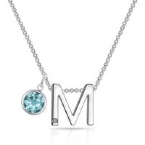 Preliminary M Necklace with Birthstone Appeal Created with Zircondia® Crystals