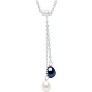 Ateliers Saint Germain Womens Necklace Duo 2 Real Cultured Freshwater Pearls Pear 7-8 mm – White Silver – One Size