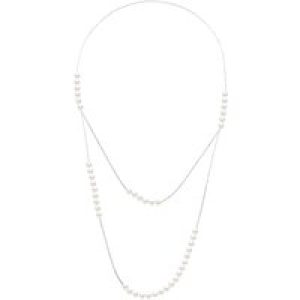 Ateliers Saint Germain Womens Double Long Necklace Prestige – Real Cultured Freshwater Pearls 5-6 mm – White Silver – One Size