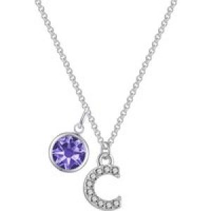 Pave Preliminary C Necklace with Birthstone Allure Created with Zircondia® Crystals