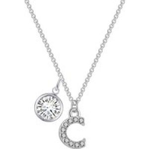 Pave Preliminary C Necklace with Birthstone Attraction Created with Zircondia® Crystals