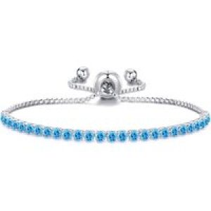Mild Blue Tennis Friendship Bracelet Created with Zircondia® Crystals