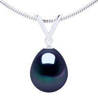 Ateliers Saint Germain Womens Necklace Semi Rigid Real Cultured Freshwater Pearl Pear 10-11 mm - Black Silver - One Size - Image 2