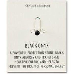 Black Onyx Adjustable Ring with Quote Card