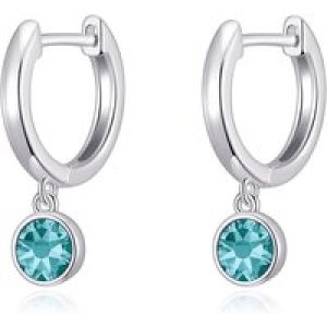Blue Crystal Hoop Earrings Created with Zircondia® Crystals