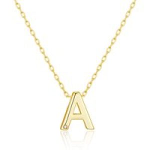 Gold Plated Preliminary Necklace Letter A Created with Zircondia® Crystals