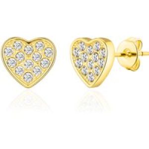 Gold Plated Pave Center Earrings Created with Zircondia® Crystals