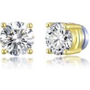 Males’s Gold Plated Spherical Magnetic Clip On Stud Earrings Created with Zircondia® Crystals