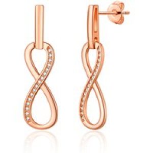 Rose Gold Plated Infinity Drop Earrings Created with Zircondia® Crystals