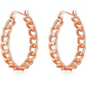 Rose Gold Plated Hyperlink Hoop Earrings