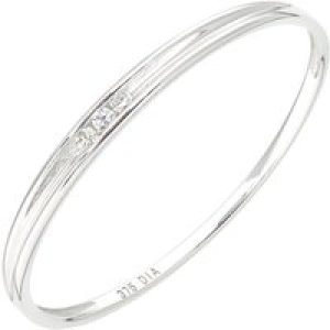 Diamant L’Eternel Womens 9ct White Gold 3 stone Diamond Ring – Size K