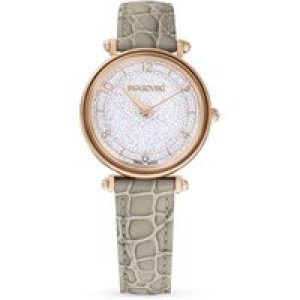 Swarovski Crystalline Surprise Beige Leather-based Rose Gold Tone Watch