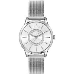 Ted Baker Silver Glitter Mesh Watch – Silver