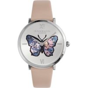 Olivia Burton Signature Butterfly Red Leather-based Watch