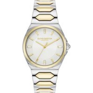 Olivia Burton Lustre Honeycomb Hyperlink Silver and Gold Watch