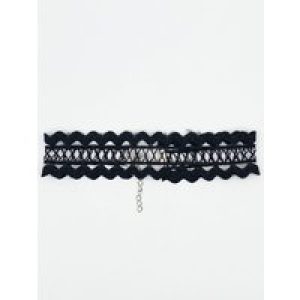 SVNX Womens Corded Wave Edge Choker – Black – One Size