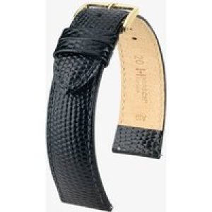 HIRSCH Rainbow 20mm Long Black Leather Watch Strap 12322650-1-20