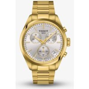 Tissot PR 100 Gold Plated Silver Chronograph Watch T150.417.33.031.00