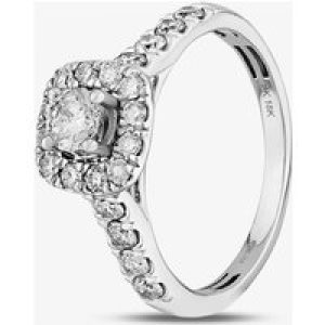 18ct White Gold 1.00ct Diamond Square Cluster Ring THR15627-100 N