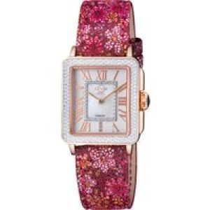 Gv2 Padova Swiss Quartz Diamond WoMens-Leather Dark Pink Watch – One Size