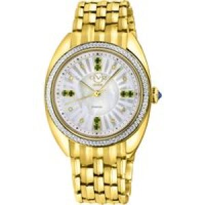 Gv2 WoMens Palermo Diamond Swiss Quartz MOP White Dial Watch – One Size