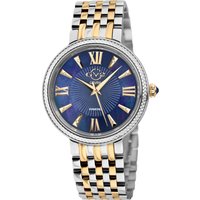 Gevril GV2 WoMens Genoa 12534 Swiss Quartz Blue Mother of Pearl Diamond Two-Tone Stainless Steel Watch - Silver & Gold - One Size - Image 2