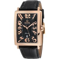 Gevril Mens Avenue of America's 15201-2 Swiss Automatic Sellita SW200, Genuine Black Leather Band - One Size - Image 2