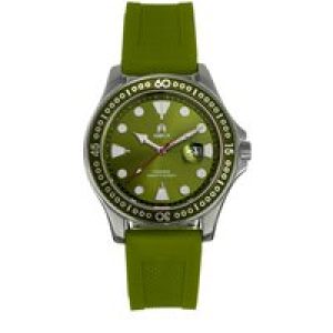 Shield Mens Freedive Strap Watch w/Date – Green Stainless Steel – One Size